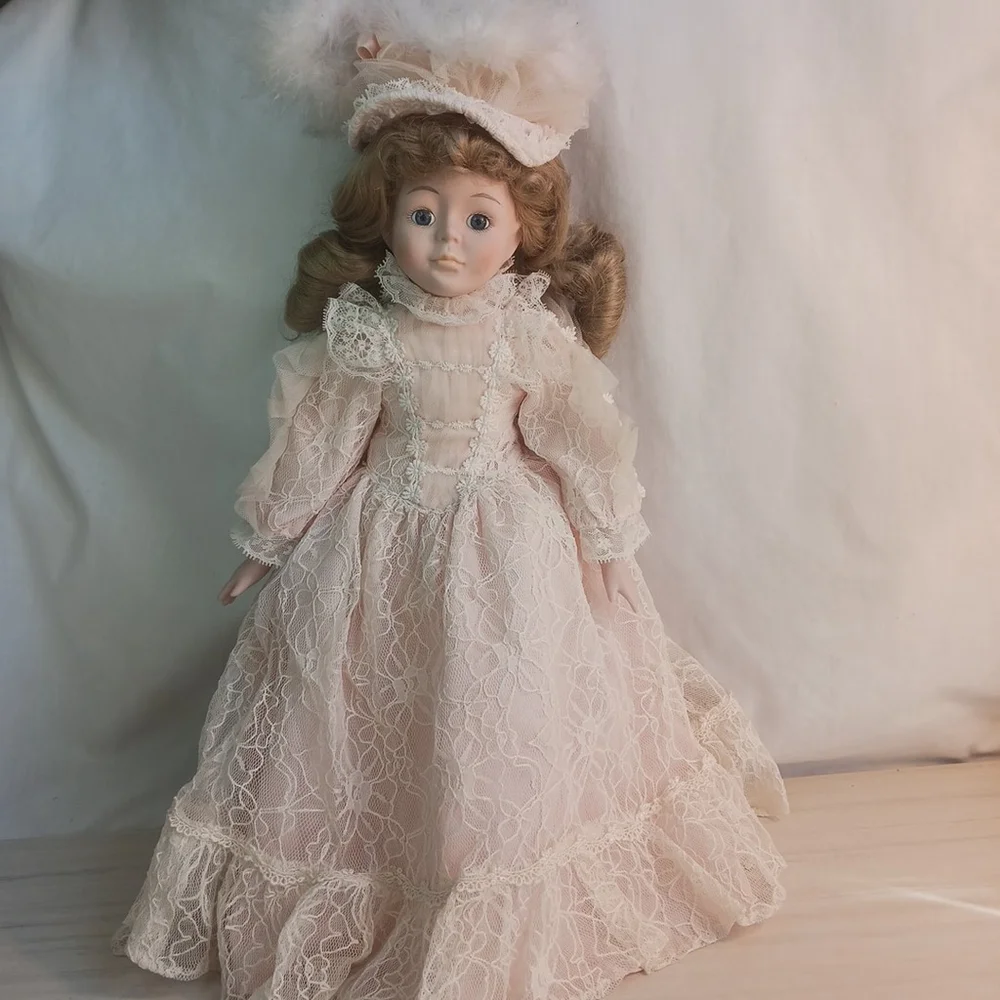 Vintage 1980s Bradley's Collectible Porcelain Doll 18